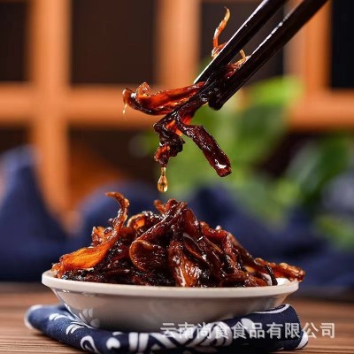 云南特产食用油炸鸡枞菌松茸菌牛肝菌家用油炸香辣下饭菜批发代发图4