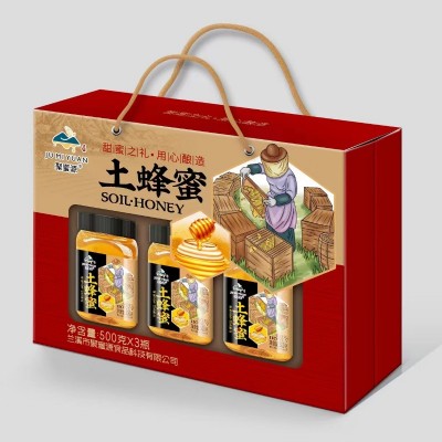 聚蜜源土蜂蜜礼盒蜂蜜礼盒500克x3瓶/盒农家蜂蜜送礼伴手礼