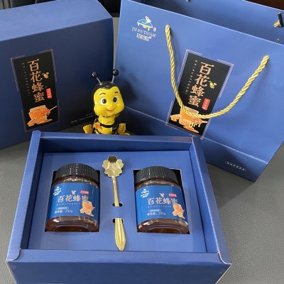 聚蜜源百花蜂蜜礼盒250克x2瓶/盒农家过节拜年送礼伴手礼结婚图2