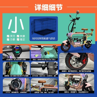 锂电池电动车迷你亲子代步车宠物电动自行车小型电动车母子电瓶车图2