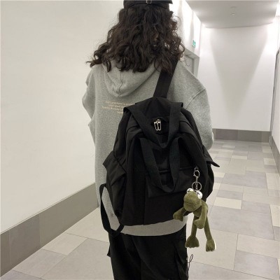 新款韩国ins校园书包女手提学院风工装简约双肩包百搭大容量背包图4