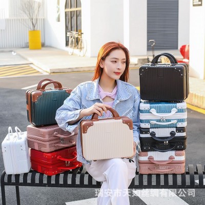行李箱礼盒手提化妆箱14寸迷你高级16结婚新年春节箱子伴手礼红色图2