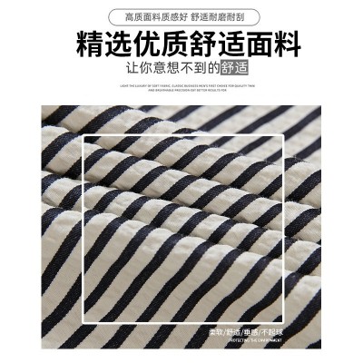 条纹阔腿裤女夏季薄款慵懒遛弯高腰直筒裤显瘦百搭竖条凉凉休闲裤图4