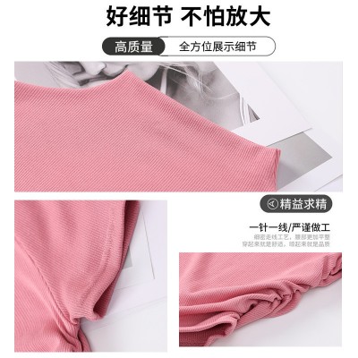 多巴胺穿搭打底衫女半高领春夏露脐短袖T恤性感辣妹修身短款上衣图3