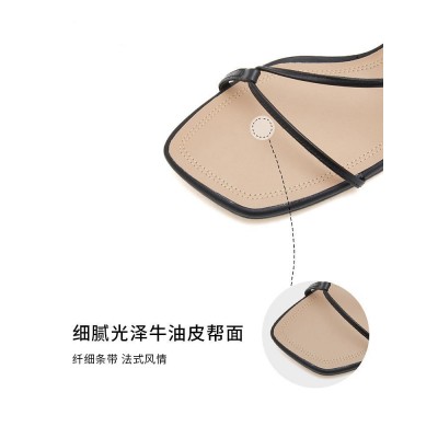 思百加图2023夏季新款蔷薇荆棘法式高跟罗马凉鞋EI104BL3图2