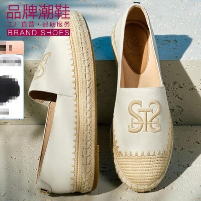 思百加图2023春季新款大麦鞋渔夫鞋平底懒人鞋一脚蹬女单鞋9UA13A图2