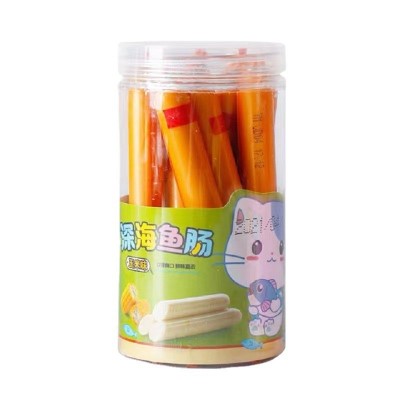 法思觅语鱼肠玉米味鳕鱼肠虾肉肠150g10支罐装宝宝鱼肉肠原味批发图5