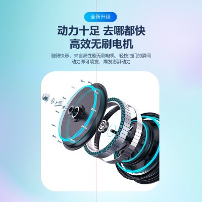 电动三轮车家用小型迷你代步男女双人亲子带娃轻便折叠锂电电瓶车图4
