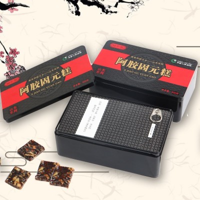 阿胶糕500g即食阿胶固元糕礼盒山东阿胶膏铁盒黑芝麻核桃阿胶糕图4