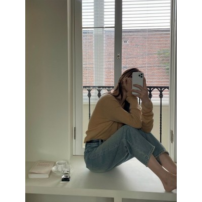 琉刻 单排扣坑条毛织开衫女秋季新款韩版薄款宽松休闲上衣潮233 11图5