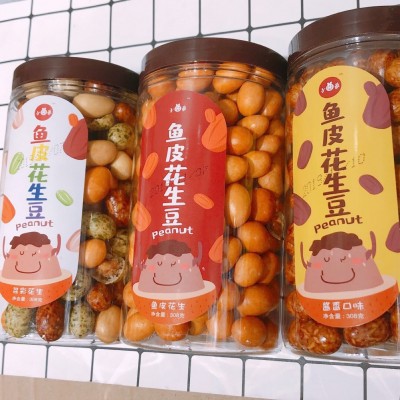 308克小曲家多彩鱼皮花生豆休闲小零食1箱30桶鱼皮花生豆好看好吃图4