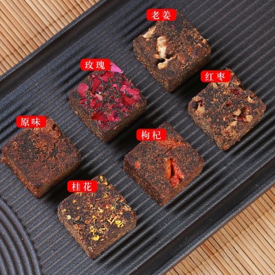 云南红糖黑糖块18颗手工姜茶红枣老姜玫瑰食用糖独立盒包装批发图3