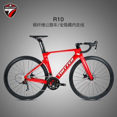 骓特R10碳纤维公路车桶轴碟刹22变速破风竞速赛车跑车自行车图3