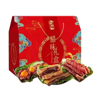 秋烨腊味700g礼盒装 广式腊味300g腊肉250g咸蛋黄腊肉饼150g批发图4
