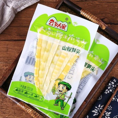 云乡人家山椒笋尖泡椒笋片开袋即食小零食新鲜竹笋尖儿嫩笋下饭菜图3