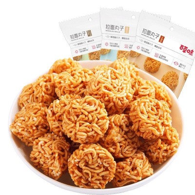 百草味拉面丸子50g麻辣味/火鸡味/墨西哥牛肉味箱规40包装图5