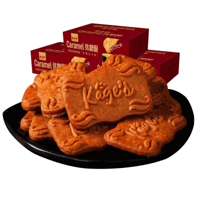 比利时风味焦糖饼干瓜子味358g/盒代餐休闲零食品网红一件代发图5