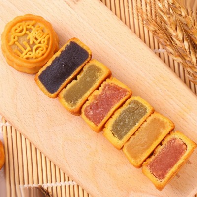 正宗木糖醇月饼五仁红豆黑芝麻多口味中秋老式点心糕点批发代发图3