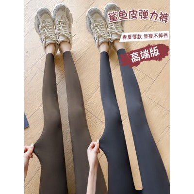 鲨鱼裤秋季紧身高腰收腹提臀加厚芭比裤瑜伽黑色加绒打底裤女外穿图4