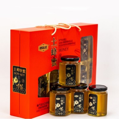 蜂连社土蜂蜜礼盒装350g*4瓶农家自产原蜜送礼礼品瓶装液态蜂蜜图5