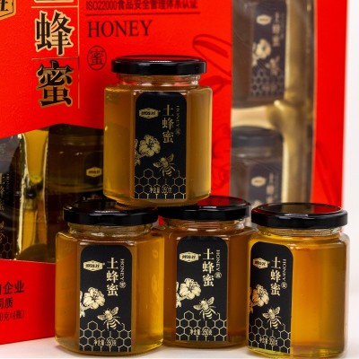 蜂连社土蜂蜜礼盒装350g*4瓶农家自产原蜜送礼礼品瓶装液态蜂蜜图2