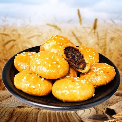 正宗黄山烧饼150克/袋安徽特产梅干菜扣肉酥饼糕点心批发零售代发图3