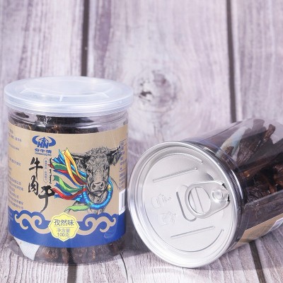 夯牛情牛肉干内蒙古风干特产超干手撕牛肉熟食罐装包装牛肉零食图4