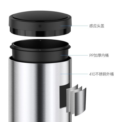 智能感应垃圾桶30L商用大堂酒店餐厅办公室简约工厂直供一件代发图3