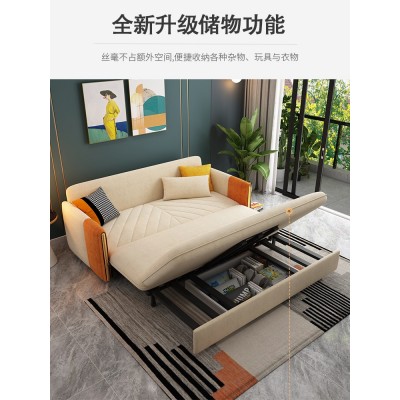 布艺沙发床现代简约客厅小户型多功能两用休闲轻奢网红可折 叠伸缩图3