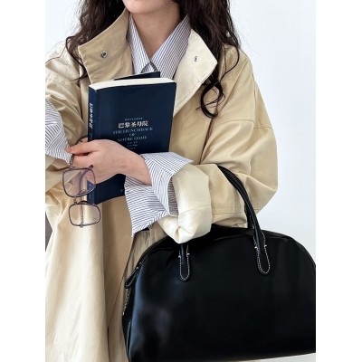 鹿西 高级感气质廓形立领风衣女慵懒风日系极简oversize外套8631图2