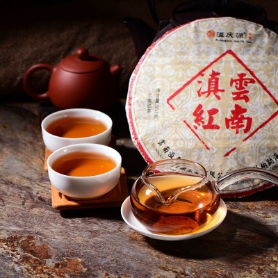 溢庆源普洱茶 云南滇红茶 春茶 云南晒红茶茶饼茶叶饼茶古树茶图5