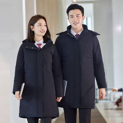 2023新款冬季羽绒棉服职业工装棉衣酒店4S店售楼部物业工作服棉袄图2