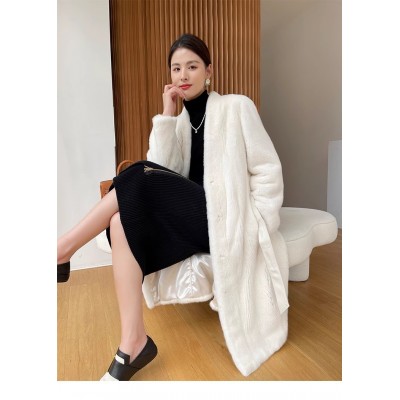 2023新款欧美仿皮草外套仿整貂皮大衣女中长款仿水貂毛皮草外套女图5