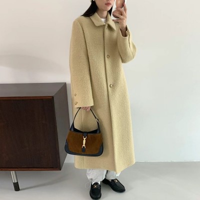 【预售】2023年冬季新款韩国EG*G复古经典慵懒廓形百搭羊毛大衣女图2