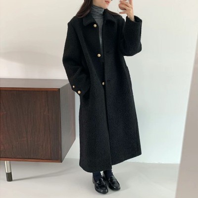【预售】2023年冬季新款韩国EG*G复古经典慵懒廓形百搭羊毛大衣女图4