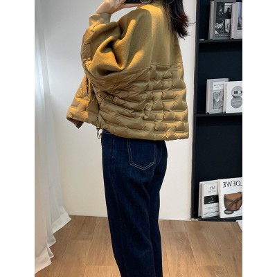 欧货羽绒服女拼接羊绒2023冬季新款高端短款外套小众设计感95086图4