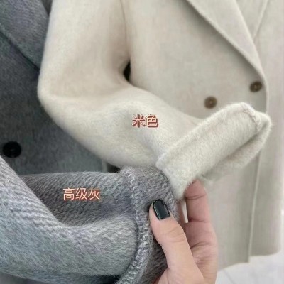 2022冬韩国东大门高端婴驼绒双面羊毛手缝大衣简约百搭气质长款女图3