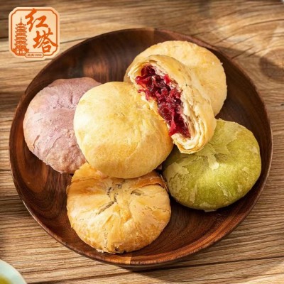 云南红塔玫瑰花饼批发早酥饼糕点云南特产办公室休闲零食抗饿糕点图3