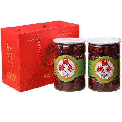 碛口红 骏枣660克×2罐 大罐装礼袋 特产大红枣 源头定制图2