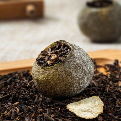 自然生晒新会陈皮普洱茶养生柑普茶礼盒罐装小青柑1斤装现货代发图4