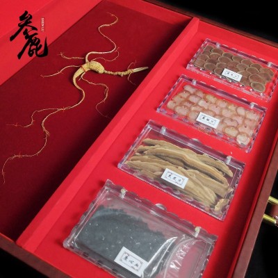 东北特产五宝礼盒长白山人参鹿茸鹿鞭灵芝片泡酒料送长辈支持代发图2