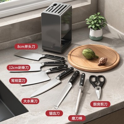厨房刀架置物架一体多功能台面免打孔刀具收纳盒壁挂式放菜刀架子图3