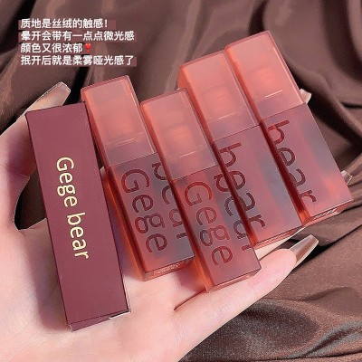Gege bear戈戈小熊天鹅绒唇釉丝绒柔雾哑光持久不易掉色口红秋冬图2