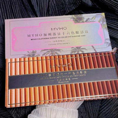 MYHO加州落日16色眼影盘 天生美肌眼影珠光哑光ins网红同款眼影盘图5