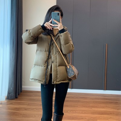 专柜色 高端90白鹅绒服美国杜邦三防保暖显瘦连帽短款羽绒服女冬图3