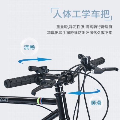 现货批发变速死飞自行车可升级实心胎男女款学生网红公路赛车厂家图2
