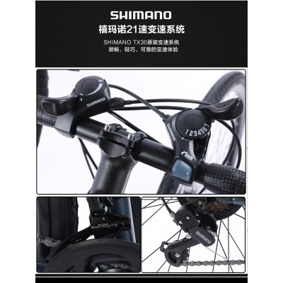 飞鸽牌SHIMANO21变速公路车自行车男女学生700C线碟刹弯/直把山地图4