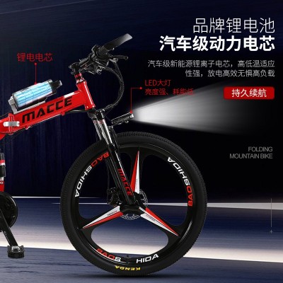 厂家批发锂电池电动自行车26寸折叠成人山地车代步电瓶车一件代发图3