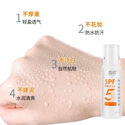 皙欧美白祛斑防晒喷雾SPF50PA+++广州茗妍化妆品工厂批发代加工图2