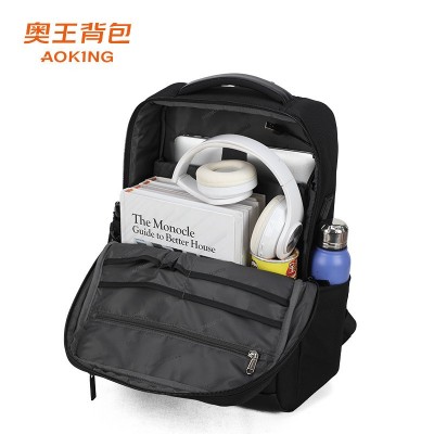 奥王简约商务双肩包USB充电数据线防泼水背包笔记本电脑 包批发图4
